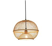 KXEcoLife Lampada a Sospensione Rotonda in bambù Realizzata a Mano per la cameretta dei Bambini, lampadario a Globo in Vimini per soffitto, Realizzata artigianalmente in Cina, Perfetta per a
