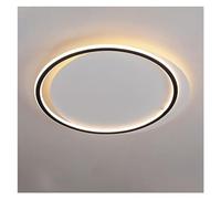 KXEcoLife Lampada da soffitto per Interni, Nera, a LED, Moderna, per casa, Camera da Letto, Studio, Soggiorno, Sala da Pranzo, Applique Decorative, Nuova Lampada Rotonda (Monocolore, 42 cm)