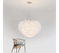 KXEcoLife Lampadari Moderni con Piume, lampade a Sospensione Bianche Adatte a Sala da Pranzo, Soggiorno, Cucina, Camera da Letto, Studio, Ufficio, Hotel e Bar.