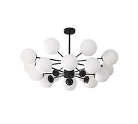 KXEcoLife Lampadario a 8 luci con Bracci Regolabili, Illuminazione a Sospensione in Stile Mid Century, lampadario Industriale Vintage per Soggiorno - Luci Nere - Nero - 16