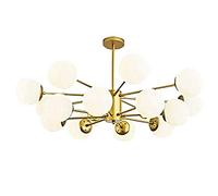 KXEcoLife Lampadario a 8 luci con Bracci Regolabili, Illuminazione a Sospensione in Stile Mid Century, lampadario Industriale Vintage per Soggiorno - Luci Nere - Nero - 16