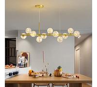 KXEcoLife Lampadario a LED Modern Wave dimmerabile con Telecomando, apparecchio a Sospensione Contemporaneo per Tavolo da Pranzo e Cucina, 39x5 Pollici.