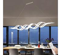 KXEcoLife Lampadario a LED Modern Wave dimmerabile con Telecomando, apparecchio a Sospensione Contemporaneo per Tavolo da Pranzo e Cucina, 39x5 Pollici.