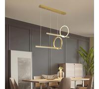 KXEcoLife Lampadario a soffitto a LED, Tavolo da Pranzo, dimmerabile con Telecomando, Lampada a Corona Creativa, Altezza Regolabile per Soggiorno, plafoniera (Oro B)