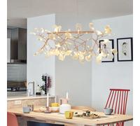 KXEcoLife Lampadario da soffitto con 81 LED, Lampada a Sospensione Sputnik Firefly, Illuminazione postmoderna, Ramo in Oro Rosa