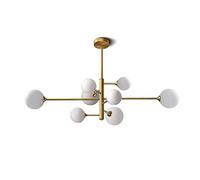 KXEcoLife Lampadario Moderno a 8 luci in Stile Mid-Century, a Sospensione, in Ottone Dorato, Ideale per Camera da Letto, Soggiorno e Sala da Pranzo - Rame.