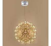 KXEcoLife Lampadario Spark Ball, Lampada a Sospensione LED Moderna a Forma di Fuoco d'artificio, plafoniera Rotonda Regolabile in Acciaio Inossidabile per Sala da Pranzo, Soggiorno, Camera d
