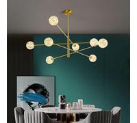 KXEcoLife Lampadario Sputnik Dorato a Bolla con 8 luci, lampadario a Sospensione
