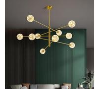 KXEcoLife Lampadario Sputnik Dorato a Bolla con 8 luci, lampadario a Sospensione