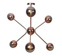 KXEcoLife Lampadario Sputnik Moderno a LED con 6 luci, Globo in Vetro, Sospensione in Stile Mid-Century, Lampada a Sospensione in Metallo Color Oro Rosa e Ferro battuto, Ideale per Soggiorno