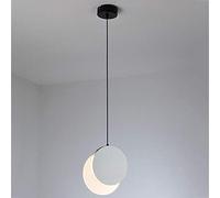 KXEcoLife Lampade a Sospensione a Mezzaluna con Luce LED, Mini lampadario da Camera da Letto, lampadario Moderno e Regolabile, Design Geometrico, Argento + Luce Neutra - 18 cm