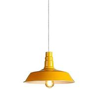 KXEcoLife Nordic Style Adjustable Iron Pendant Light - Creative Yellow Ceiling Lamp for Dining Room 36x21cm Modern Hanging Lighting Fixture Industrial Design