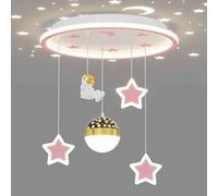 KXEcoLife Nuovo lampadario LED Commerciale per Bambini, soffitto, Installazione Semplice, Lampada Creativa a Forma di Pianeta Astronauta per Hall di Hotel, con Decorazioni a Stella, Tondo in
