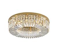 KXEcoLife Plafoniera a LED con lampadario in Cristallo, a Sospensione con Gocce di Pioggia, Ideale per Sala da Pranzo, Bagno, Camera da Letto e Soggiorno - Oro 40x17 cm