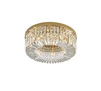 KXEcoLife Plafoniera a LED con lampadario in Cristallo, a Sospensione con Gocce di Pioggia, Ideale per Sala da Pranzo, Bagno, Camera da Letto e Soggiorno - Oro 40x17 cm