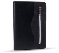 KXF Cartella portadocumenti con cerniera per conferenze in pelle PU formato A5, diario portfolio con 160 pagine ricaricabili, raccoglitore ad anelli, organizer personale per lavoro, cartellina con