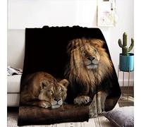 KXHHYB Coperta leone 150x200, coperta il re leone, motivo animali selvatici, per bambini, idea regalo per divano (A, 150 x 200 cm)