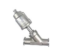 KXIWLUFV Valvola a sede angolare pneumatica a Montaggio rapido in Acciaio Inossidabile DN40 a normalmente Chiusa Guarnizione in PTFE(Open,Double ACTING-DN40)