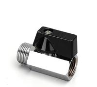 KXJSYL Tool 1PC Ottone Valvola A Sfera 1/8 "1/4" 3/8 "1/2" BSP Filettato Nero Mini Valvola Maschio A Femmina Compressore d'Aria Acqua Gas Olio Valvola di Intercettazione(1l2 Female to Female)