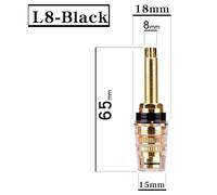 KXJSYL Tool Connettore terminale for Altoparlante Fai da Te, Morsetto di Collegamento, Amplificatore HiFi, Presa a Banana placcata in Oro, Scatola di Giunzione M8 L8(8 Pieces,L8 Black)