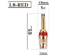 KXJSYL Tool Connettore terminale for Altoparlante Fai da Te, Morsetto di Collegamento, Amplificatore HiFi, Presa a Banana placcata in Oro, Scatola di Giunzione M8 L8(4 Pieces,L8 Red)