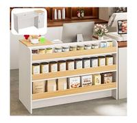 KXKJRYB Banco Reception Moderno Porta Snack Forma Di L Con Cassetti Per Centro Estetico Negozio Cassa Tavolo Accoglienza Clienti-120CM