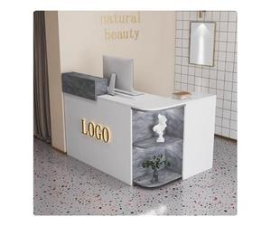 KXKJRYB Bancone Reception Bianco Scrivania Multiuso Per Computer Cassa Reception Per Parrucchieri Per Negozio Banco Vendita-B