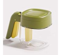 KXKJRYB Barattolo per spezie in vetro con cucchiaio e coperchio ribaltabile con una sola mano, cucchiaio dosatore integrato, manico ergonomico, contenitore per condimenti per cucina e sala da pranzo