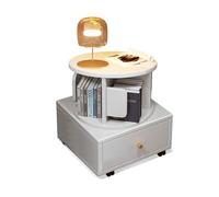 KXKJRYB Libreria A 4 Ripiani Legno Librerie Girevole Rotonda Antiribaltamento Con Deflettore Anticaduta Librerie-Verticale Angolo Salvaspazio-C