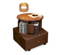 KXKJRYB Libreria A 4 Ripiani Legno Librerie Girevole Rotonda Antiribaltamento Con Deflettore Anticaduta Librerie-Verticale Angolo Salvaspazio-F