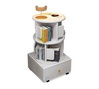 KXKJRYB Libreria A 4 Ripiani Legno Librerie Girevole Rotonda Antiribaltamento Con Deflettore Anticaduta Librerie-Verticale Angolo Salvaspazio-B