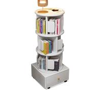 KXKJRYB Libreria A 4 Ripiani Legno Librerie Girevole Rotonda Antiribaltamento Con Deflettore Anticaduta Librerie-Verticale Angolo Salvaspazio-A