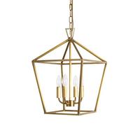 KXKLGWHN Lampada a sospensione in ferro in stile retrò, lampadario a quattro teste con portacandele E14, lampada a sospensione a lanterna in metallo con personalità creativa, soffitto, lampada a sospe