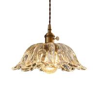 KXKLGWHN Lampada a Sospensione in Vetro in Stile Nordico, Paralume Creativo a Forma di Petalo, lampadario a soffitto con Montaggio a Incasso, apparecchi di Illuminazione Decorativa per Ristorante con