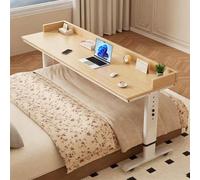KXPSWGE Tavolino da Letto e Divano Ruote, Scrivania per Laptop Tavolino Serviletto Regolabile in Altezza 69-99cm Tavolino per Mangiare e Lavorare da Ospedale e Salotto(B,150x50x68cm/59x19.7x28.7)