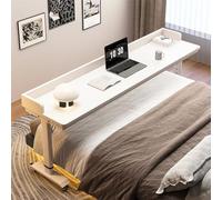 KXPSWGE Tavolo da Letto, Scrivania per Computer con rotelle,Scrivania Camera da Letto,Altezza Regolabile Larghezza per Il Lavoro, Il Tempo Libero e la ristorazione(C,150x40x68cm/59x15.7x26.8)