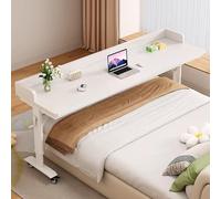 KXPSWGE Tavolo da Letto, Scrivania per Computer con rotelle,Tavolino da Divano per Pc,Tavolo Servitore Regolabile in Altezza,per Il Lavoro, Il Tempo Libero e la ristorazione(150x40x73cm/59x15.7x28.7)