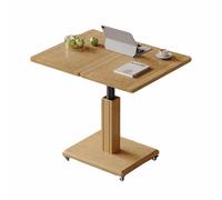 KXPSWGE Tavolo Servitore con Ruote,Tavolino Mobile,Tavolino da Divano per Pc,Comodino Altezza Regolabile Tavolo da caffè Carrello in Legno Metallo per Soggiorno Camera da Letto Ufficio(B)