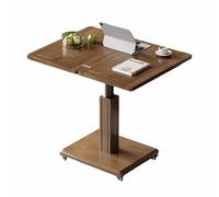KXPSWGE Tavolo Servitore con Ruote,Tavolino Mobile,Tavolino da Divano per Pc,Comodino Altezza Regolabile Tavolo da caffè Carrello in Legno Metallo per Soggiorno Camera da Letto Ufficio(A)