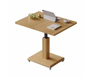 KXPSWGE Tavolo Servitore con Ruote,Tavolino Mobile,Tavolino da Divano per Pc,Comodino Altezza Regolabile Tavolo da caffè Carrello in Legno Metallo per Soggiorno Camera da Letto Ufficio(B)