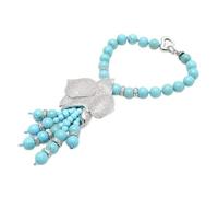 KXQYIKYI 25 "Blue Stone Cubic Zirconia Zirconia Pave Floro Nappa a pendente Orecchini Bracciale Set per donne