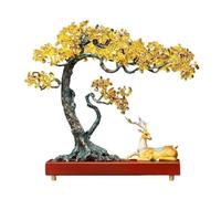 KXQYIKYI Albero di Cristallo dell'ornamento dei Cervi di Rame della Fortuna, scrivania del Soggiorno Che attira L'Albero di Cristallo della Decorazione della ricchezza,