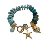 KXQYIKYI Bracciale a apatite Rough Bracciale Gold Plasso con oro 9 "