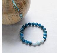 KXQYIKYI Bracciale cristallino apatite blu acquamarina/bracciale in perline di gemma cristallina unisex bracciale in perline/reiki in sintonia 8 mm