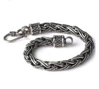 KXQYIKYI Bracciale d'argento per uomini ~ Sterling Silver 925 9mm pesante Vichingo di collegamento Bracciale a catena,