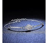 KXQYIKYI Braccialetti d'argento S925, bracciale di bracciale moissanite da donna, braccialetto da donna Simple Simple Women con scatola regalo, grande regalo (S925 Silver 17+4cm)