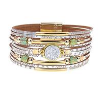 KXQYIKYI Braccialetti Donne Braccialetti Boemia braccialetti in pelle bracciale femmina femmina (colore: b8cm)