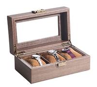 KXQYIKYI Case d'oro 3 Slot Orologio Borsa di archiviazione Glass Cover Watch Box Boyle Bowelry Box Watch Box Watch Box Watch Box
