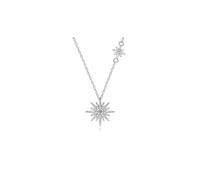 KXQYIKYI Collana a Ciondolo esagram di Diamanti moissanite per Donne Fiori del Sole