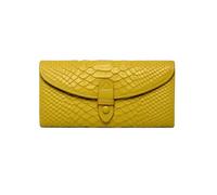 KXQYIKYI Cuoio in pelle Long Money Clips Case di biglietti da visita Case di vacche da donna Portafogli bloccanti Borse da sera (dimensioni: giallo)